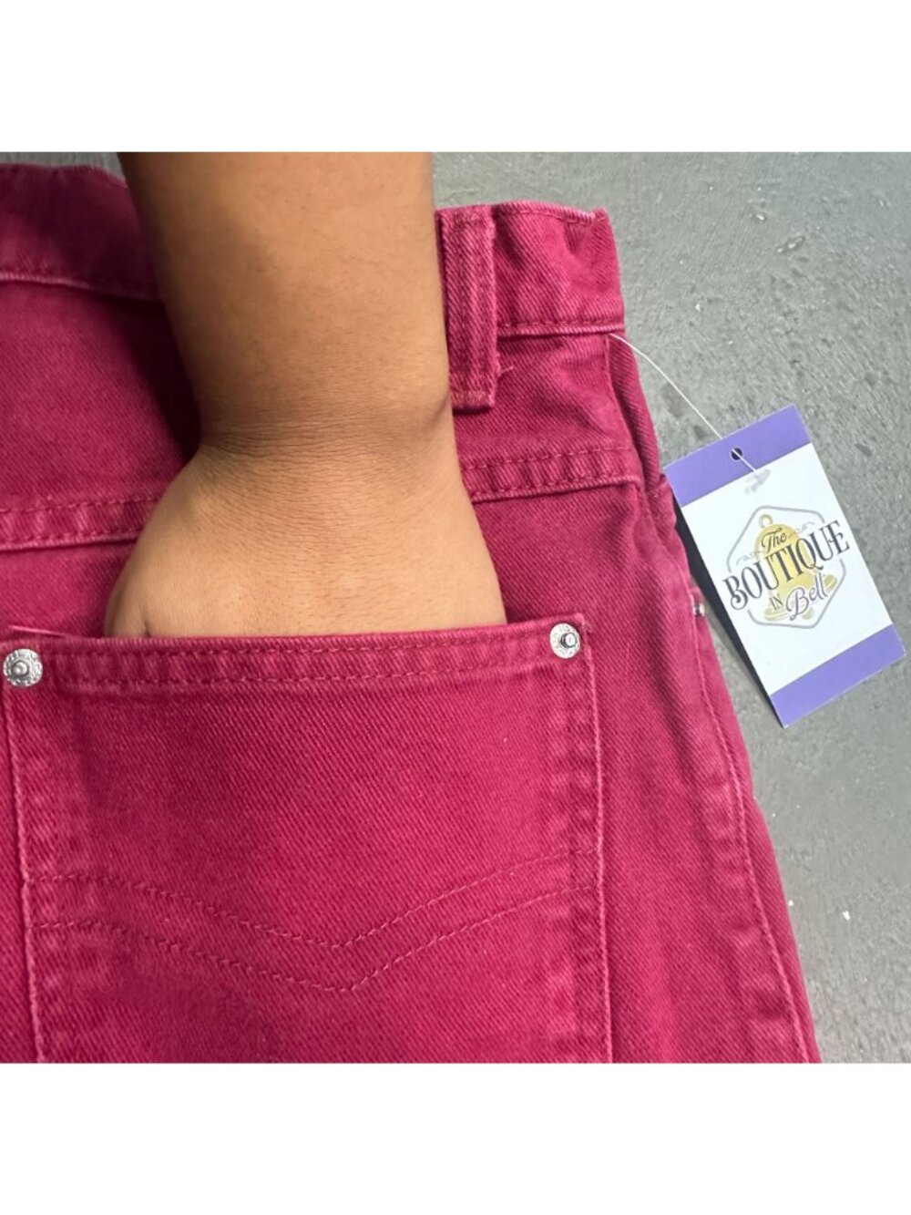 Vtg Sasson Fuchsia Burgundy Jeans 11/12 High Waist 80s Dopamine Maxamalist - Picture 9 of 16